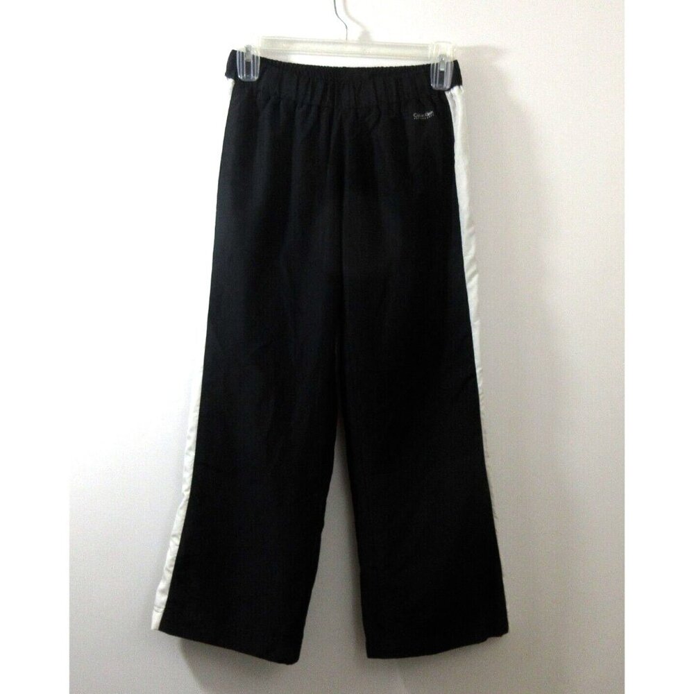 Calvin Klein Performance Womens Joggers Sz L Mesh Lined Black w/White Leg Stripe